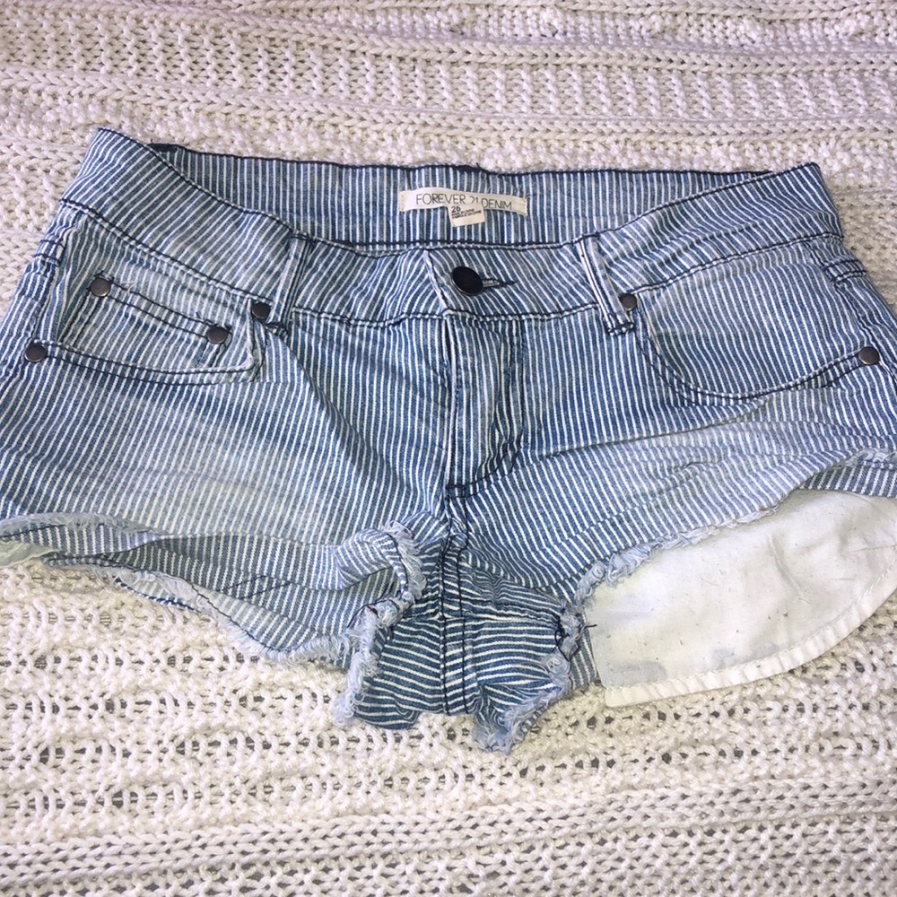 Forever 21 pinstripe Denim Shorts